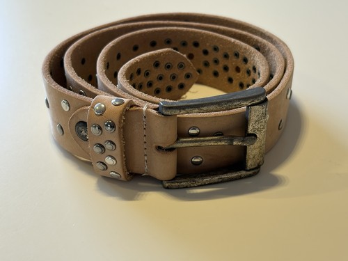 Ledergürtel beige nieten - beige,