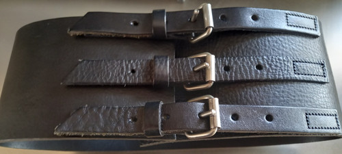 Ledergürtel schwarz hüftgold - schwarz,