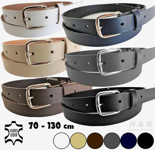 Ledergürtel glatt schmal - , 2,5