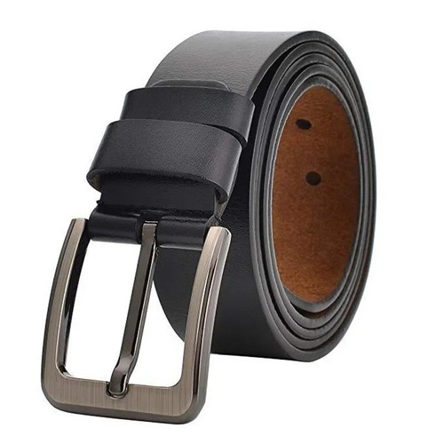 Gürtel leder schwarz - schwarz, 4cm